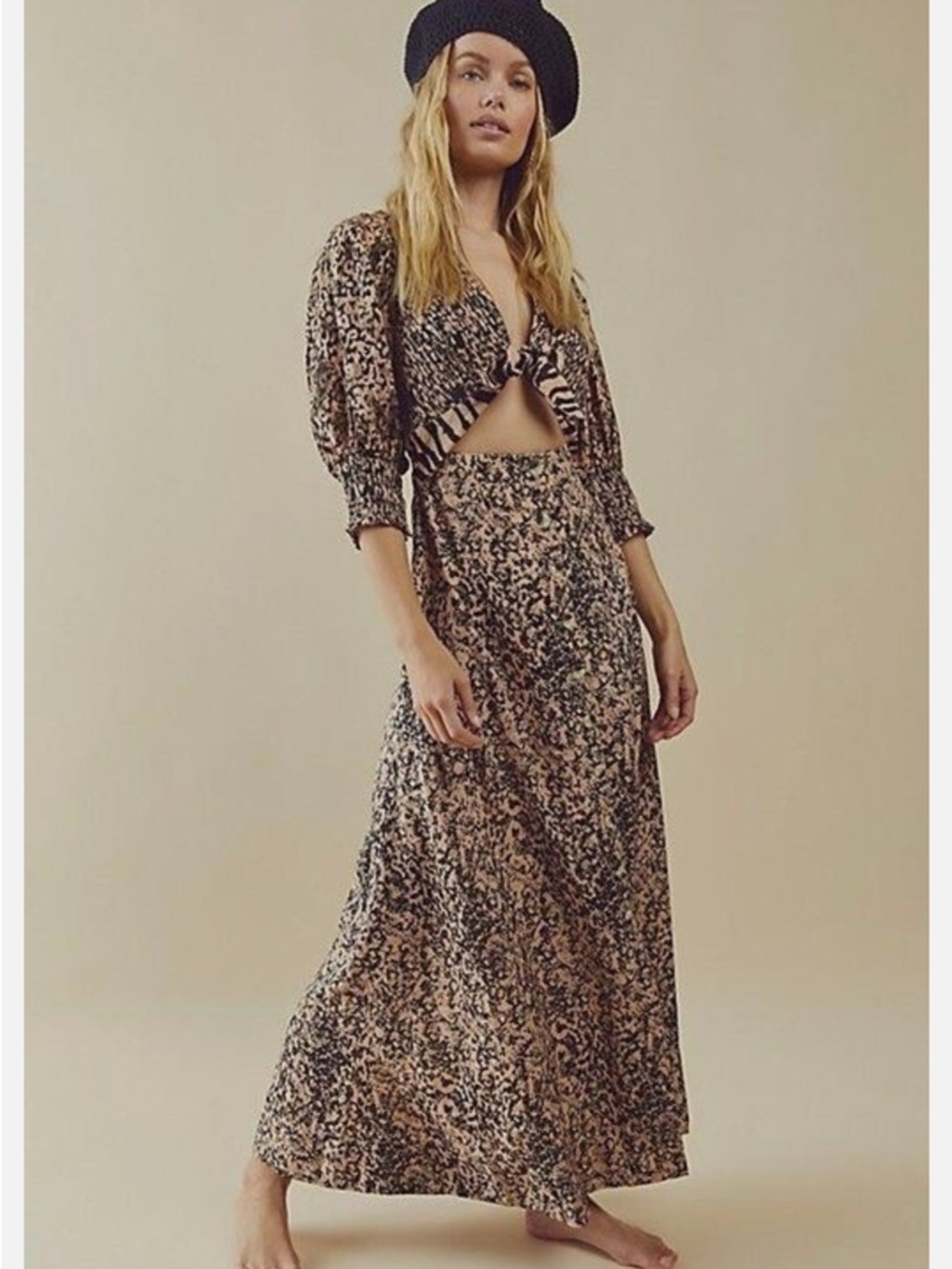 Free People Printed String of Hearts Dress Small